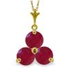 Image 1 : 0.75 ctw Ruby Necklace Jewelry 14KT Yellow Gold