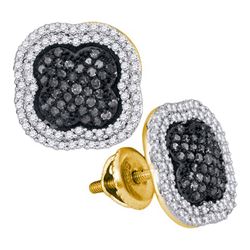 0.75CT Diamond Micro-Pave 10KT Earrings Yellow Gold