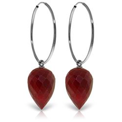 26.1 ctw Ruby Earrings Jewelry 14KT White Gold