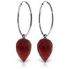 Image 1 : 26.1 ctw Ruby Earrings Jewelry 14KT White Gold