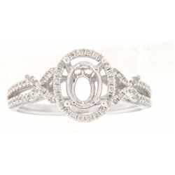 Genuine 14K White Gold 0.3CTW Diamond Semi Mount Ring - REF-50F5N