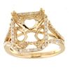 Image 1 : Genuine 14K Yellow Gold 0.44CTW Diamond Semi Mount Ring - REF-82H6W