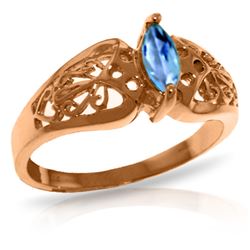 0.20 CTW Blue Topaz Ring Jewelry 14KT Rose Gold