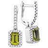Image 1 : 0.30CT Diamond and 0.50CT Peridot Anniversary 14KT Earrings White Gold