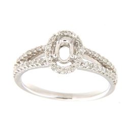 Genuine 14K White Gold 0.33CTW Diamond Semi Mount Ring - REF-57T2K
