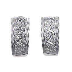 Genuine 14K White Gold 0.27CTW Diamond Earring - REF-72H5W