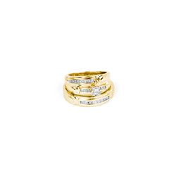 0.25CT Diamond Trio Set 14KT Ring Yellow Gold