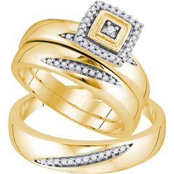 0.20CT Diamond Trio Set 10KT Ring Yellow Gold