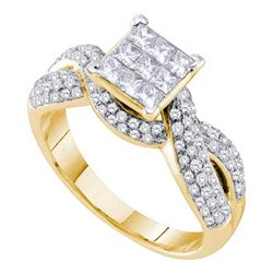 1.0CT Diamond Invisible 14KT Ring Yellow Gold