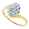 Image 1 : 0.12CT Diamond Cluster 10KT Ring Yellow Gold