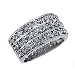 Genuine 18K White Gold 0.49CTW Diamond Rings - REF-124Z9T