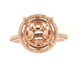 Genuine 14K Rose Gold 0.31CTW Diamond Semi Mount Ring - REF-67F2N