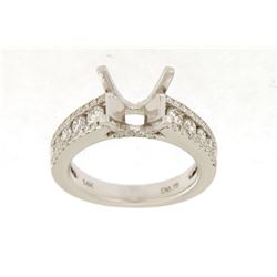 Genuine 14K White Gold 0.68CTW Diamond Semi Mount Ring - REF-93F3N