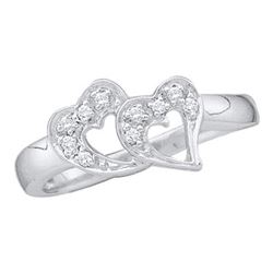 0.05CT Diamond Heart 10KT Ring White Gold