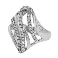 Genuine 14K White Gold 0.49CTW Diamond Fashion Ring - REF-81M4F