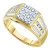 Image 1 : 0.25CT Diamond Mens 10KT Ring Yellow Gold