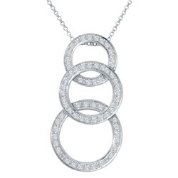 Genuine 0.79 TCW 18K White Gold Ladies Necklace - REF-132R8H