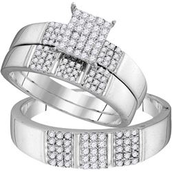 0.50CT Diamond Trio Set 10KT Ring White Gold