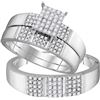 Image 1 : 0.50CT Diamond Trio Set 10KT Ring White Gold