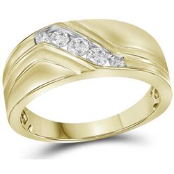 0.35CT Diamond Mens 10KT Ring Yellow Gold