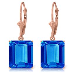 13 ctw Blue Topaz Earrings Jewelry 14KT Rose Gold