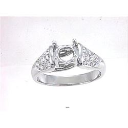 Genuine 18K White Gold 0.42CTW Diamond Semi Mount Ring - REF-82G2M