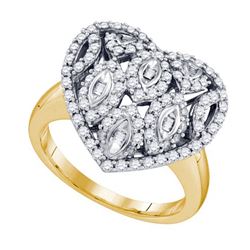 0.75CT Diamond Heart 10KT Ring Yellow Gold