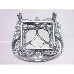 Genuine 14K White Gold 1.3CTW Diamond Semi Mount Ring - REF-176K2R