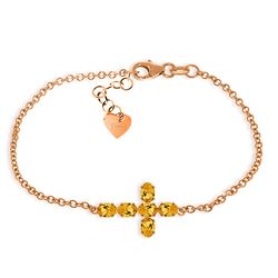 1.70 ctw Citrine Bracelet Jewelry 14KT Rose Gold