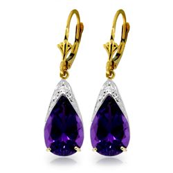 10 ctw Amethyst Earrings Jewelry 14KT Yellow Gold