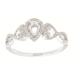 Genuine 14K White Gold 0.23CTW Diamond Semi Mount Ring - REF-41A5X