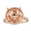 Image 1 : Genuine 14K Rose Gold 0.32CTW Diamond Semi Mount Ring - REF-73H2W