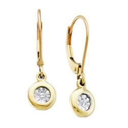 0.05CT Diamond Anniversary 10KT Earrings Yellow Gold