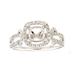 Genuine 14K White Gold 0.63CTW Diamond Semi Mount Ring - REF-78T8K