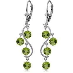 4.95 ctw Peridot Earrings Jewelry 14KT White Gold