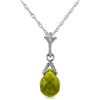 Image 1 : 2.5 ctw Peridot Necklace Jewelry 14KT White Gold