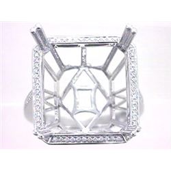 Genuine 18K White Gold 0.26CTW Diamond Semi Mount Ring - REF-81A2X