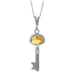 0.50 ctw Citrine Necklace Jewelry 14KT White Gold