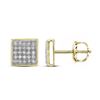 Image 1 : 0.15CT Diamond Micro-Pave 10KT Earrings Yellow Gold