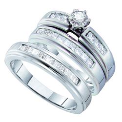 0.50CT Diamond Trio Set 14KT Ring White Gold