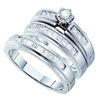 Image 1 : 0.50CT Diamond Trio Set 14KT Ring White Gold