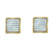 Image 1 : 0.25CT Diamond Micro-Pave 10KT Earrings Yellow Gold