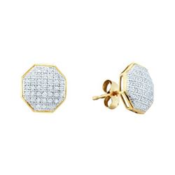 0.20CT Diamond Micro-Pave 10KT Earrings Yellow Gold