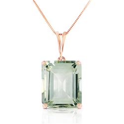 6.5 ctw Green Amethyst Necklace Jewelry 14KT Rose Gold