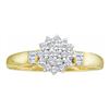 Image 1 : 0.25CT Diamond Cluster 10KT Ring Yellow Gold