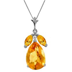 6.5 ctw Citrine Necklace Jewelry 14KT White Gold