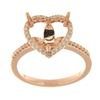 Image 1 : Genuine 14K Rose Gold 0.27CTW Diamond Semi Mount Ring - REF-51M6F