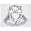 Image 1 : Genuine 18K White Gold 0.35CTW Diamond Semi Mount Ring - REF-85A9X