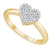 Image 1 : 0.15CT Diamond Heart 10KT Ring Yellow Gold