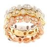 Image 1 : Genuine 14K Tri Color Gold 0.75CTW Diamond Band Ring - REF-152K8R